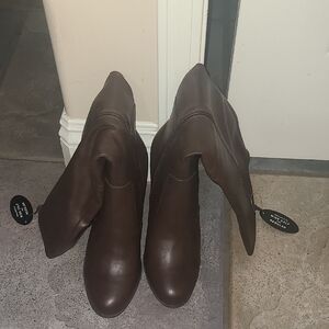 Style & Co. Women's Dark Brown Over-the-Knee Fold-Over Boots